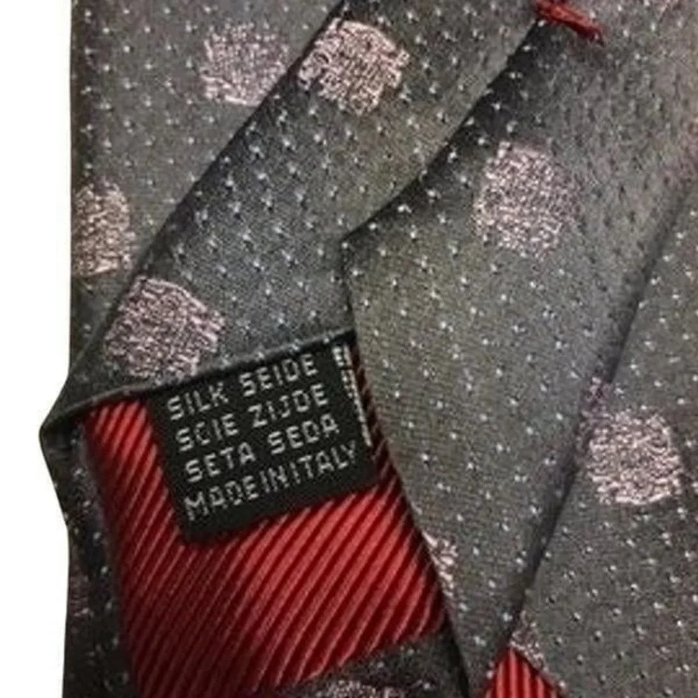 Byron British Style Gray Silk Necktie‎ Men's Tie Hand Made Italy
